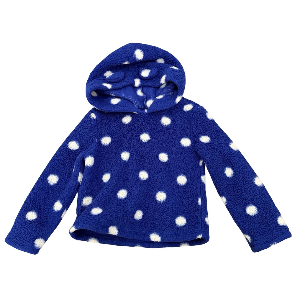 Harper Canyon Hoodie Blue Polka Dot Sherpa Fleece Kids Size 4